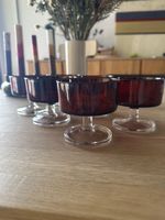 Dessertgläser rot Glas 6 Stück 8cm Durchmesser guter Zustand