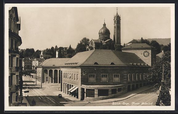Cartoline postali: AK Zürich-Enge, Blick auf den Bahnhof – Usato da Berlin venduto da bartko-reher