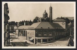 AK Zürich-Enge, Blick auf den Bahnhof