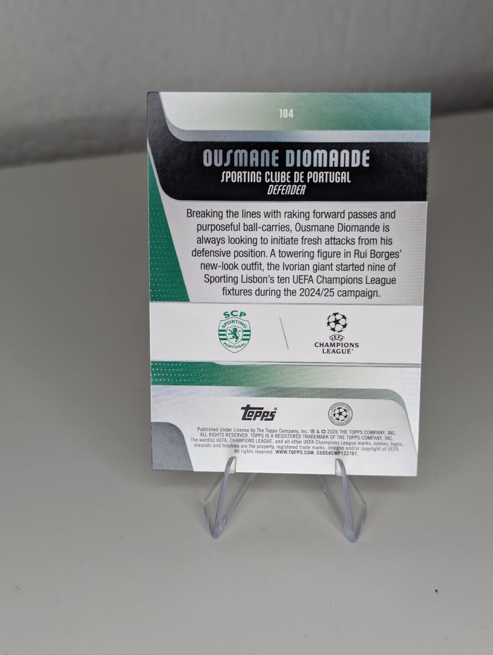 Topps Carte collezionabili: Ousmane Diomande SC Sporting Topps Carneval – Nuovo (secondo la descrizione) da Hunzenschwil venduto da BRPCards 1