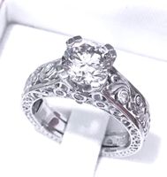 NEUER 1.50 ct.ECHTER NATURAL DIAMANT -RING WEISSGOLD ZERTIF.