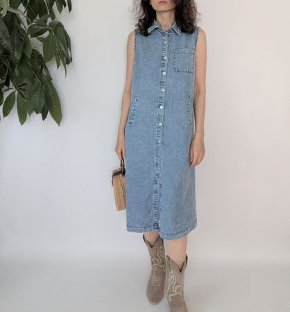 Denim Kleid ärmellos Grösse L 