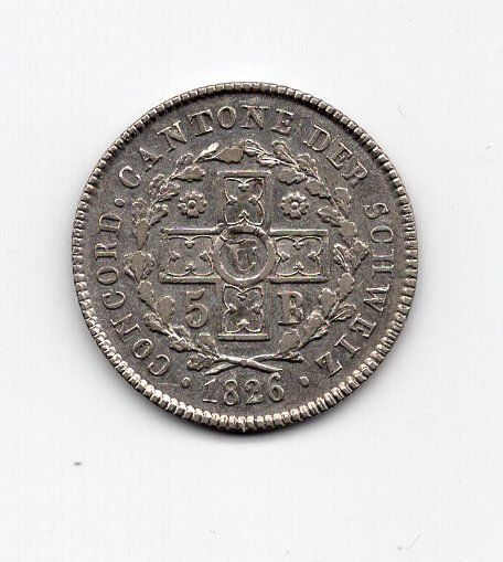 Tutti le monete: (2433) Basel, 5 Batzen 1826, fast stgl – Usato da Rüthi (Rheintal) venduto da erdnuessli1 1