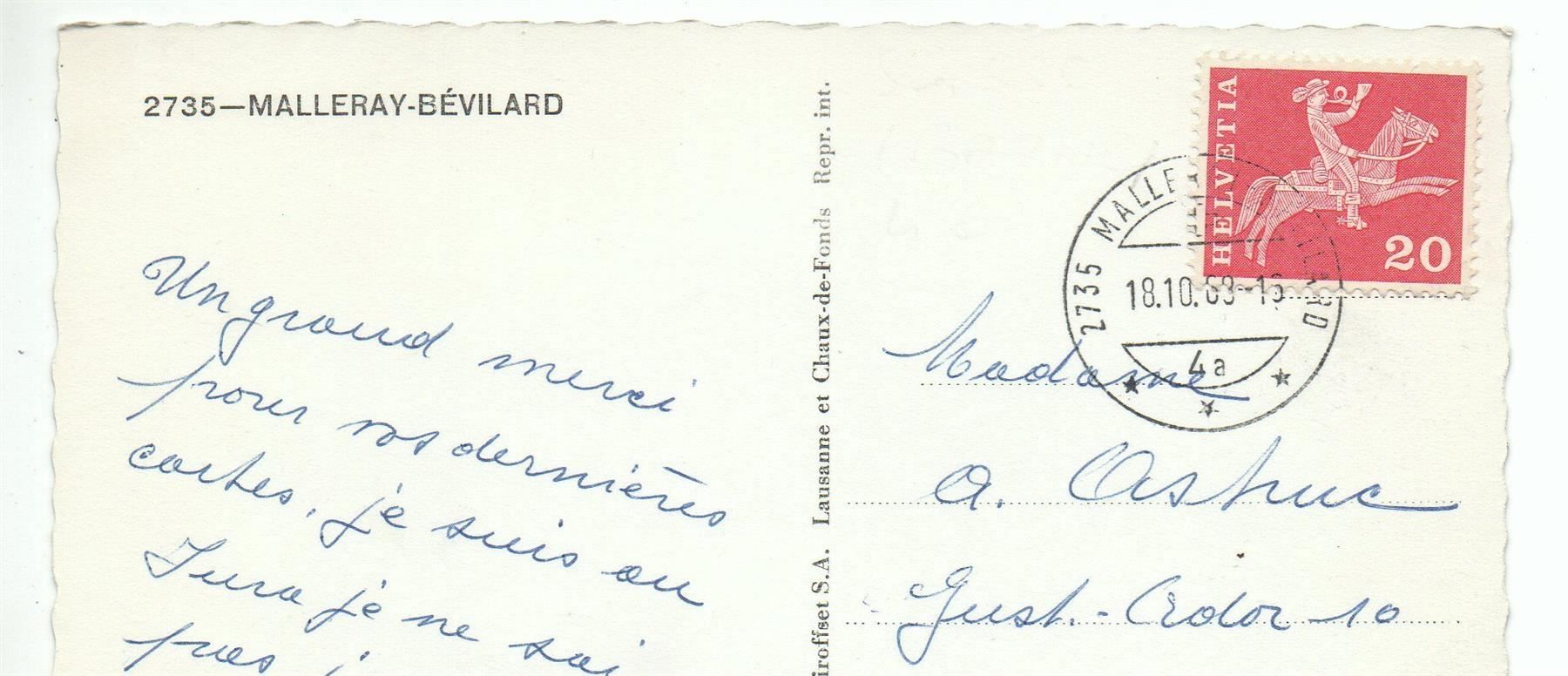 Cartoline postali: MALLERAY-BÉVILARD Flugaufnahme – Usato da Jona venduto da philajona 1