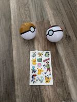 2x Pokémon Bälle mit Pokémon Sticker-Bogen