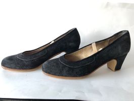 Flamenco Tanzschuhe in schwarzem Wildleder