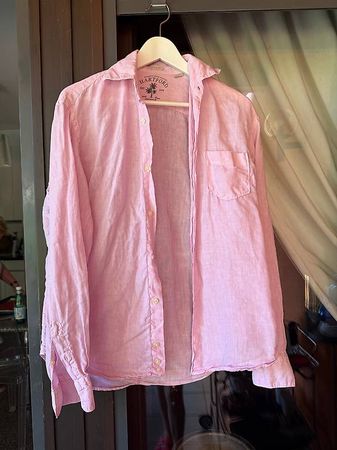 Camicia lino rosa brand harford taglia S da uomo