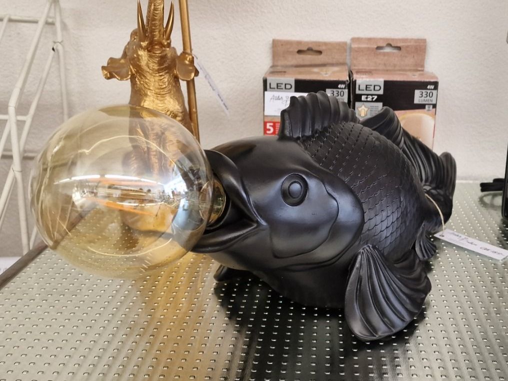Lampade: Koi Fisch Lampe Schwarz – Nuovo e nell'imballaggio originale da Schaffhausen venduto da AtelierPudesco 3