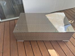 Balkon Tisch Ratan Glas