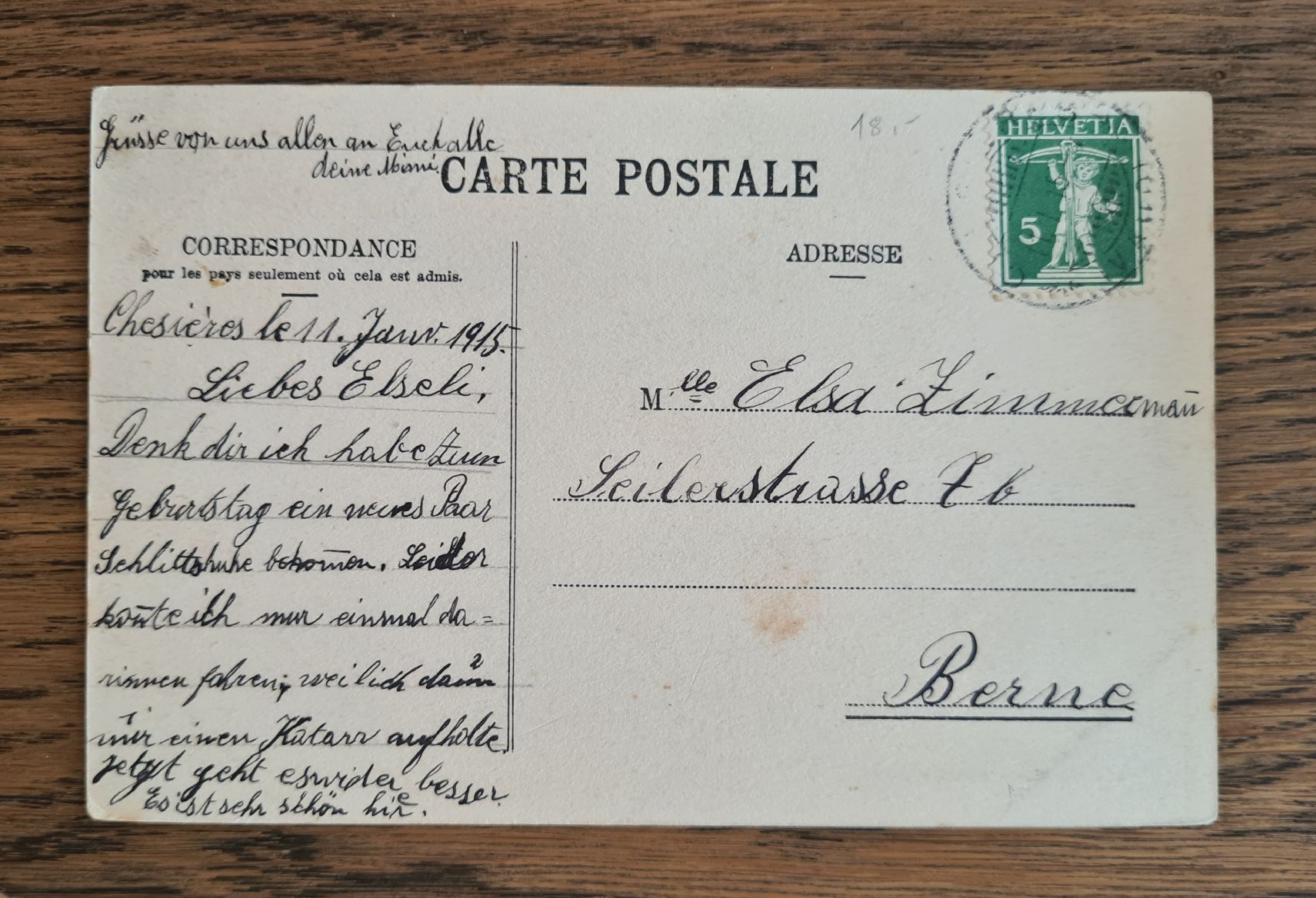 Cartoline postali: Chalets Chersières 1915 – Usato da Ebikon venduto da Donar50 1