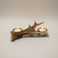 Kerzenständer mit echtem Hirschhorn