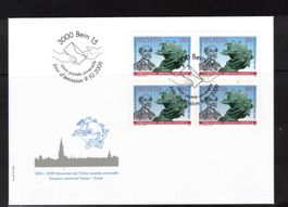 2009  FDC  4er Weltpostdenkmal aus ABO
