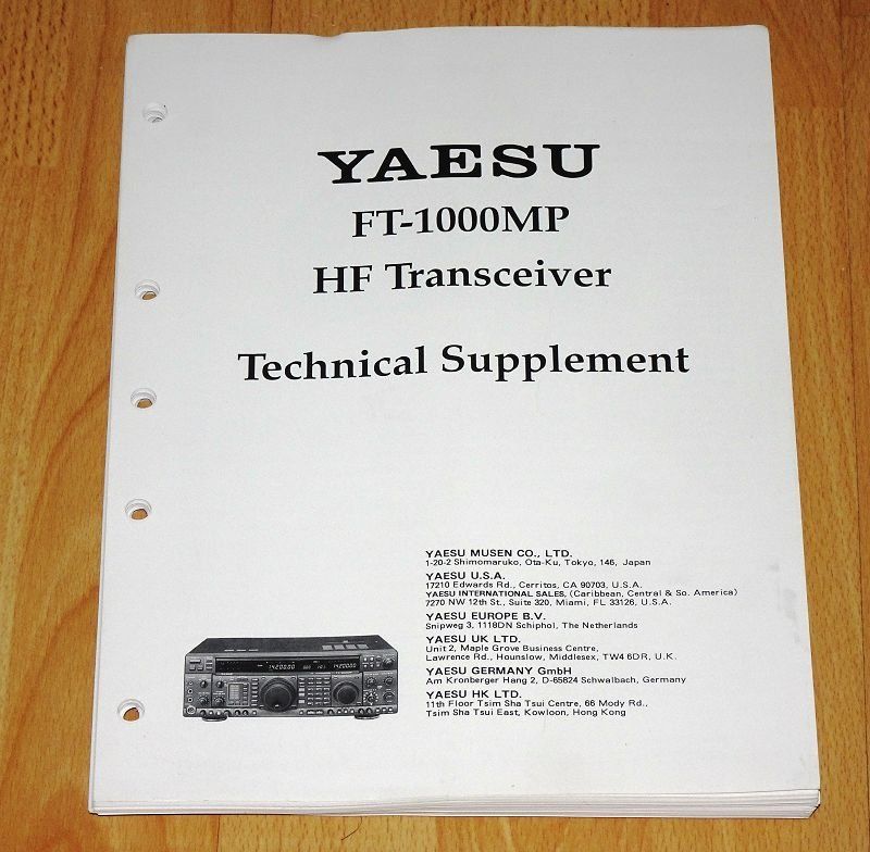 Radiocomunicazione: YAESU FT-1000MP, Technical Supplement – Nuovo (secondo la descrizione) da Oberwil b. Zug venduto da Code10