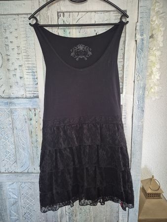 Schönes Sommer Kleid, schwarz mit Spitze, Grösse L edc
