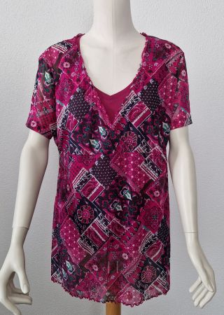 STREET ONE Top pink & Tunika pink-schwarz-weiss gem. Gr. 42