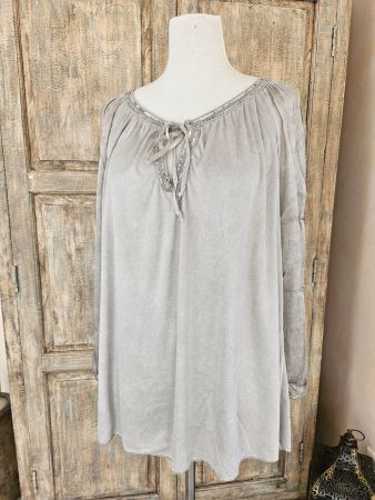 ❤️ Edel Tunika Bluse mit Pailletten ❤️ M-L