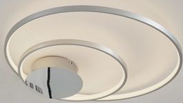 Lindby Nerwin LED-Deckenleuchte, 65 cm, rund, alu/chrom