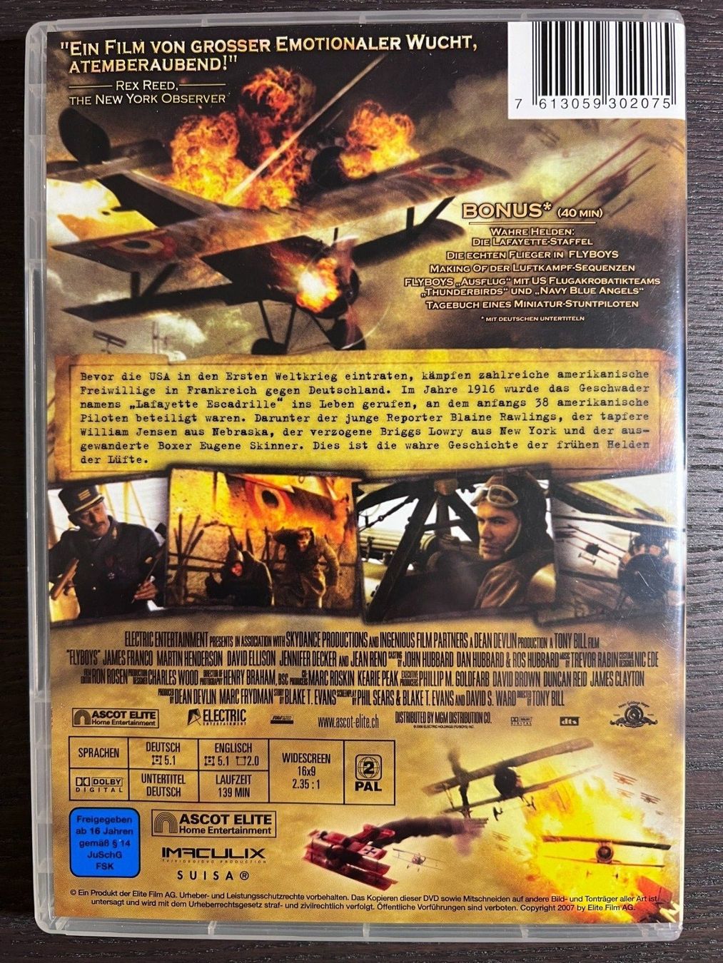 Tutti i DVDs: Flyboys – Usato da Zürich venduto da FilmFreunde 1