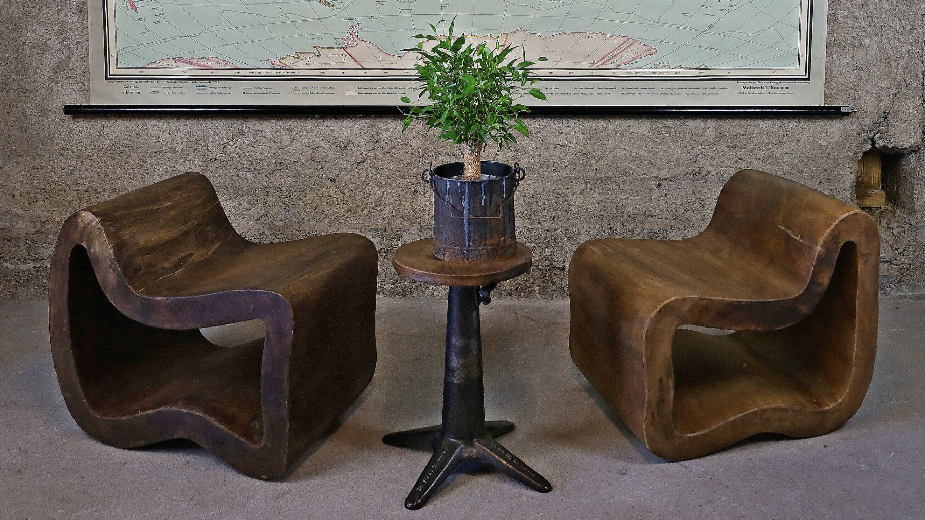 Sgabelli: Paar Indonesische "Loop Lounge Chairs" / Hocker – Usato da Birrwil venduto da brandschatz_birrwil 1
