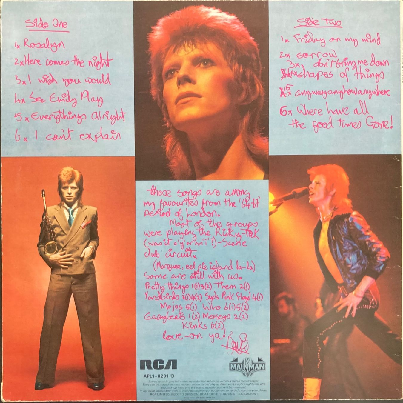 Dischi in vinile: DAVID BOWIE - PINUPS – Usato da Poliez-Pittet venduto da Newtown-Records 1