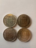 4 pièces de 5 francs suisses argent divers millésimes