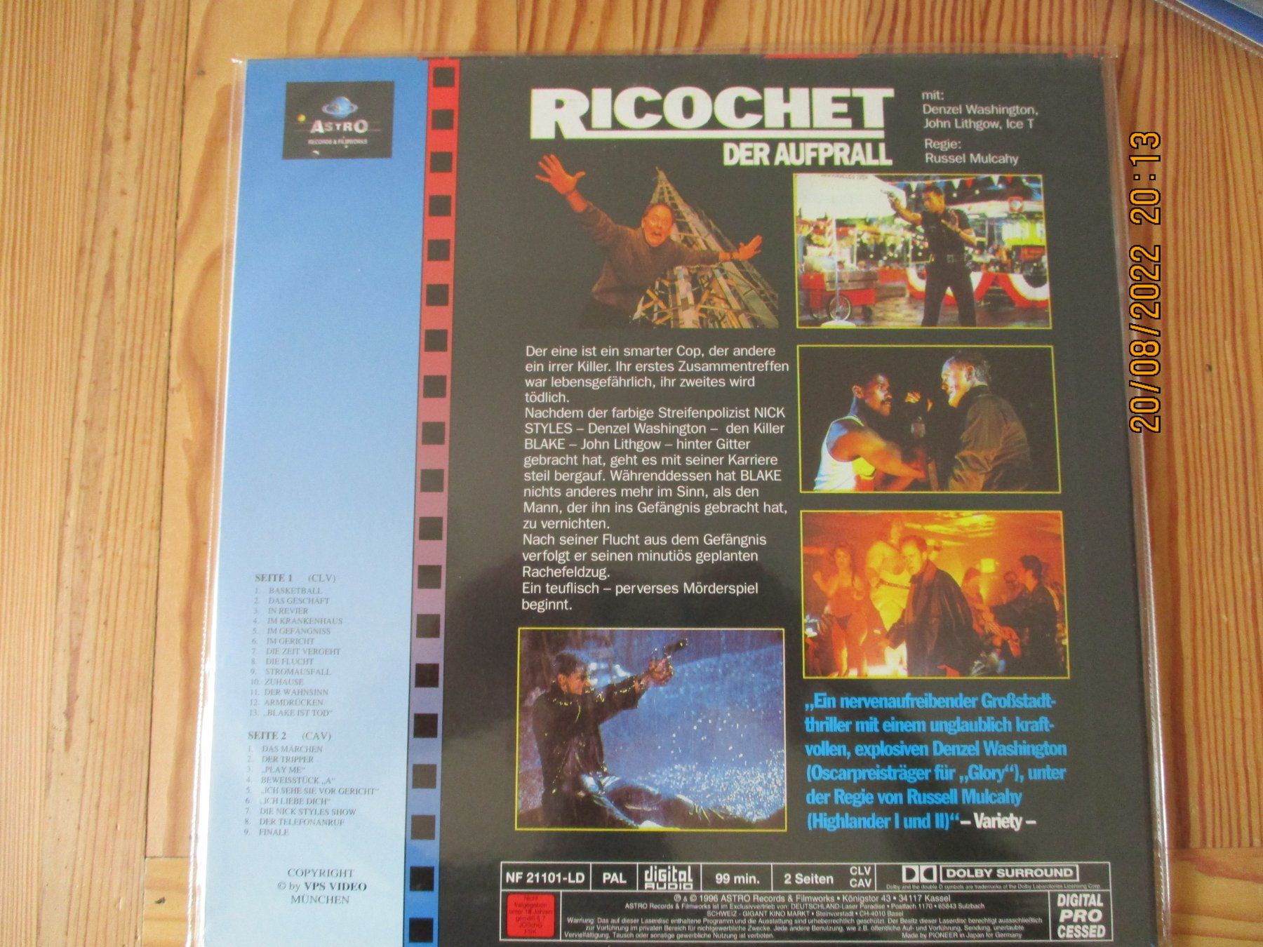 Alle DVDs: Ricochet - Der Aufprall   --- Laserdisc – Gebraucht aus Liestal von Disc-Point 1