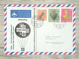 TR13 Enveloppe + Timbre Suisse 1972 Ballon Theme