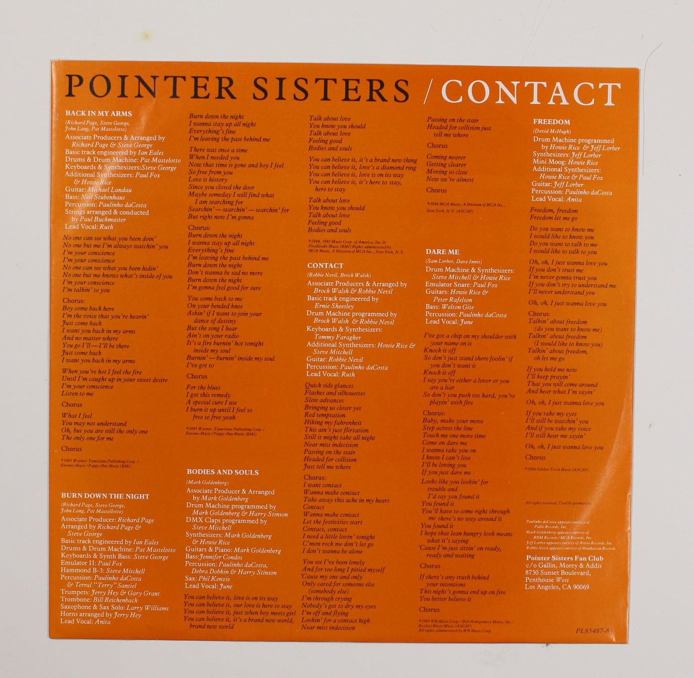 Dischi in vinile: Vinyl LP POINTER SISTERS - CONTACT - DISCO POP 1985 – Usato da Brüttisellen venduto da Collector-Corner 2
