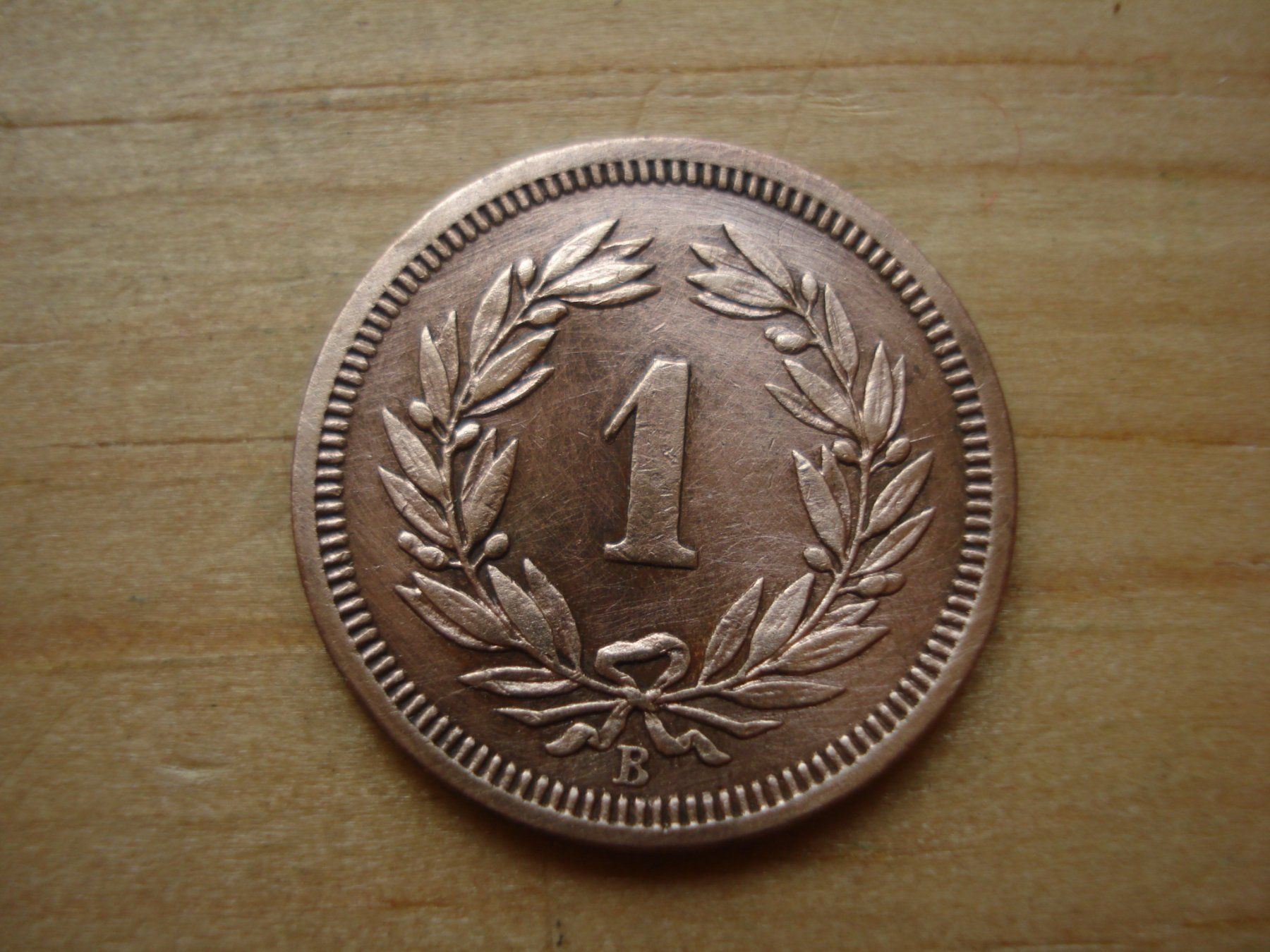 Alle Münzen: (N1) 1 Rappen  1872  UNZ- – Gebraucht aus Erlach von Net-Coins 1