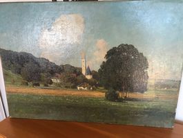 Antik Ölgemälde Landschaft Original Karl Kaltenmoser München