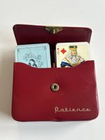 Patience Kartenspiel mit rotem Etui, gebraucht(2S2)