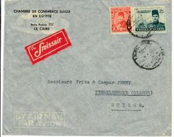 Brief aus Ägypten nach Ziegelbrücke via Swissair
