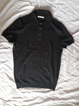 polo zara noir taille S en maille