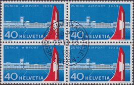 1953 Nr.313 Viererblock mit Ersttags-Stempel BERN Kat: 110.-