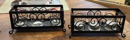 2 Kerzenhalter / Organizer  Metall + Glas Teelicht