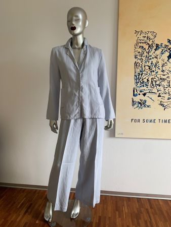 HOVMAN: Edler eisblauer Leinen Anzug (Blazer+Hose), 36