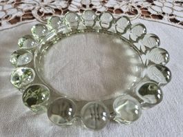 Vintage Kristall Glas Aschenbecher mit Blasenrand, Top
