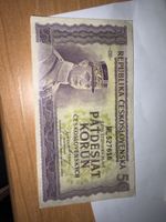 50 Koruna Tschechoslowakei 1945, Sammlerstück, guter Zustand