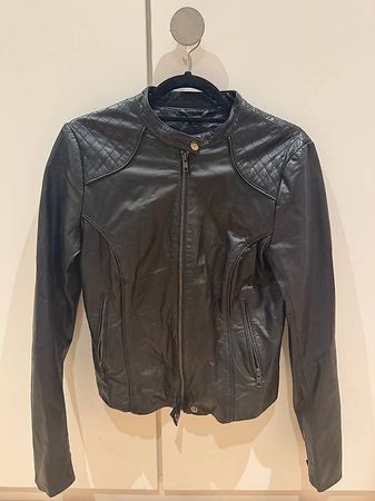 Echtlederjacke aus Rindsleder - Gr. M - Schwarz
