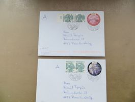 2 gelaufene Briefe 4416 Bubendorf BL mit Olympia 2000