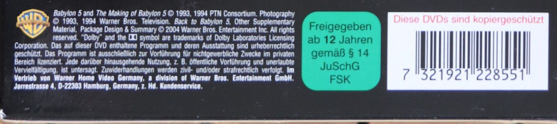 Alle DVDs: Spacecenter Babylon 5 Staffel 1 – Gebraucht aus Glattfelden von Sirax 2