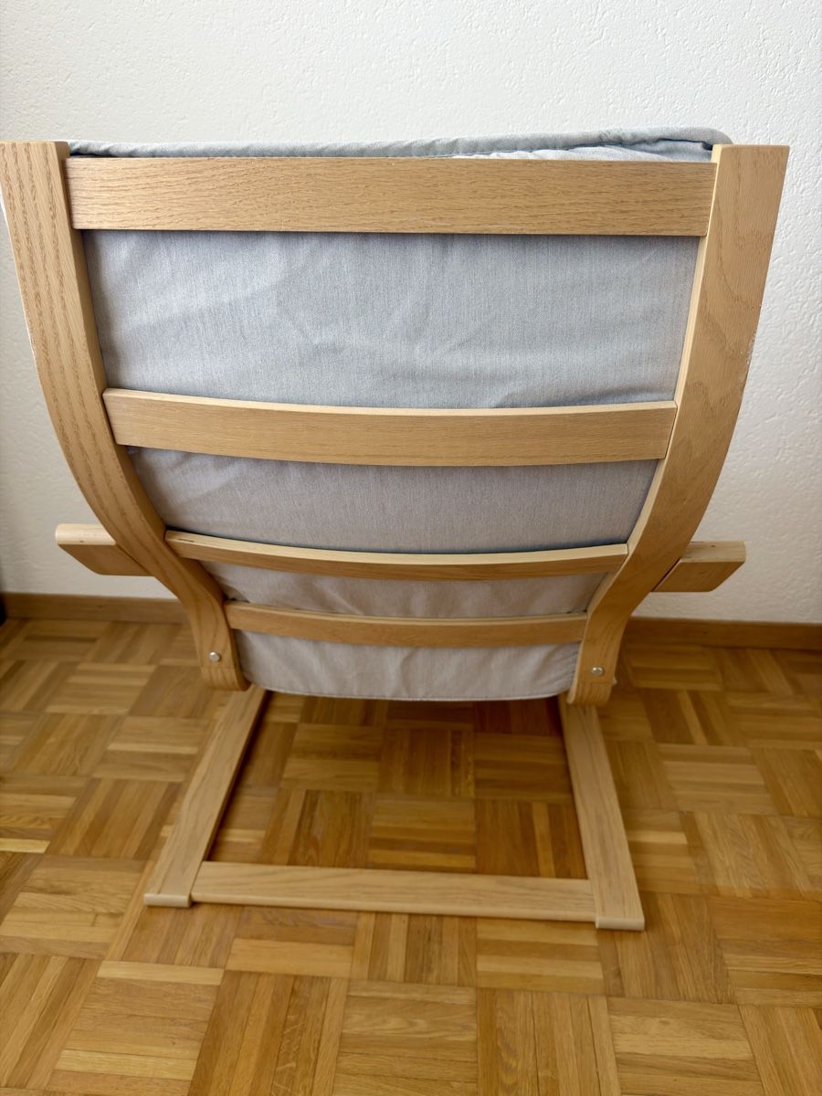 Ikea Poltrone: IKEA Poäng Sessel - Helles Holz & Gestepptes Polster - Top – Usato da Effretikon venduto da Happy0Feet 3