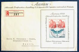 1938- W11 Aarauer-Block auf R - Ersttagsbrief, Kat: 80.
