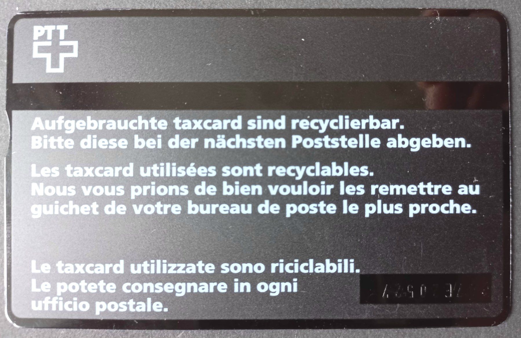 Swisscom Schede telefoniche: Taxcard - PTT 5.-  - CH – Usato da Niederuzwil venduto da lubimaja 1