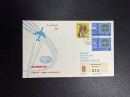 Swissair Erstflugbrief Genf - Sao Paulo 1967