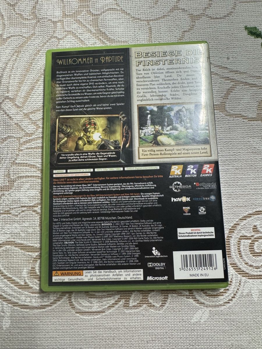 Giochi: Xbox 360: Bioshock & Oblivion Double Pack – Usato da Wil SG venduto da eid_m7ks 2