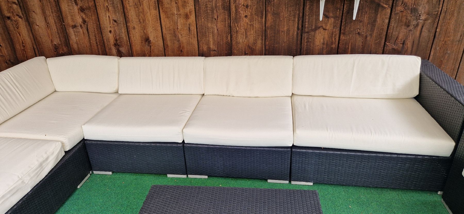 Sedie a sdraio: Polyrattan Lounge Sitzgruppe mit Tisch dunkelgrau – Usato da Oberentfelden venduto da Rstoller 2