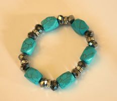 Armband Howlith/Glasperlen