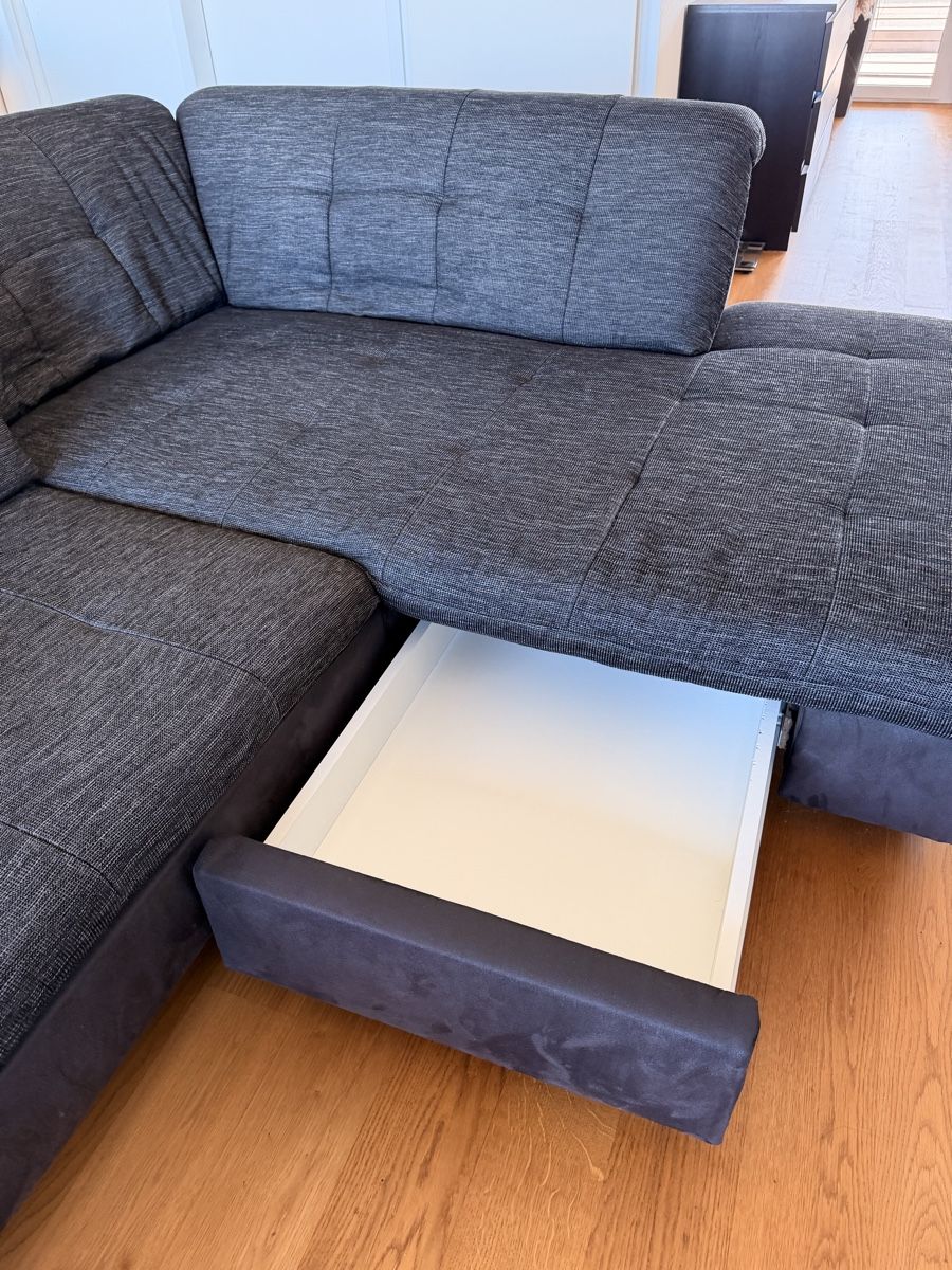 Divani: Moderne Ecksofa, Dunkelgrau, mit Bettfunktion, Top Zustand – Usato da Winterthur venduto da spe_cq22 8