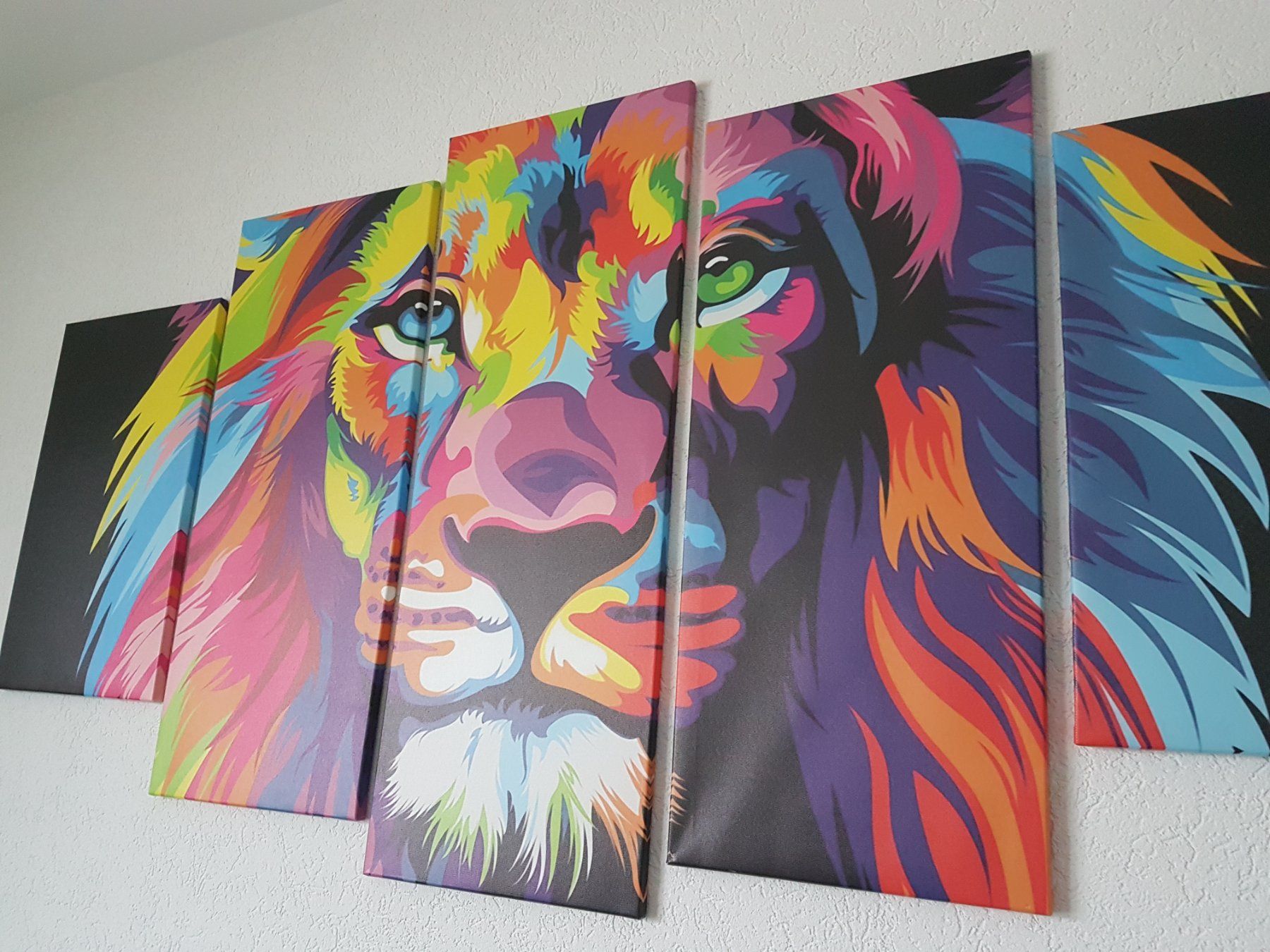 Tele & Cornici: Toile imprimée lion en 5 parties – Usato da Villiers venduto da san_jn5w 1